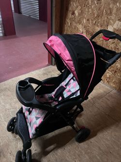 Used Kolcraft Cloud Sport Baby Stroller - Pink & Black, Good Condition