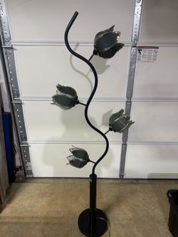 Vintage Hollywood 68” Regency 4-Light Lotus Floor Lamp