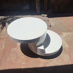 Modern White Rotating Coffee Table - Like New