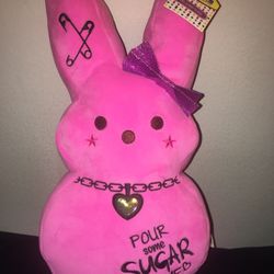 Peeps Pink Emo Bunny Plush Stuffed Animal Toy