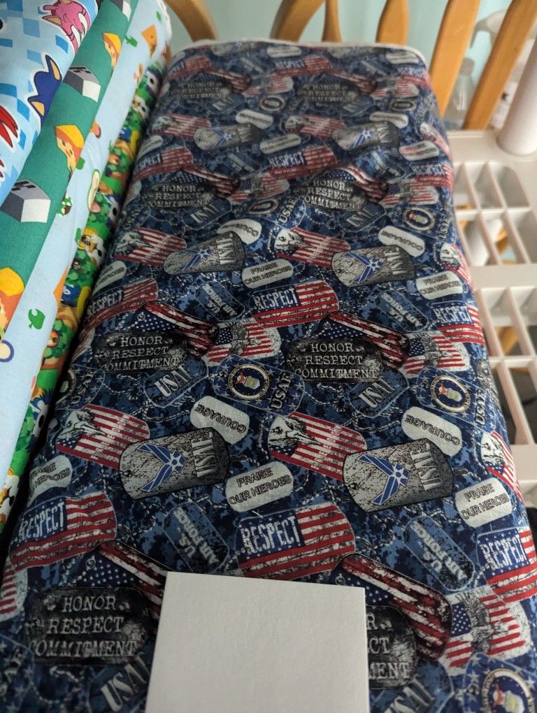 Fabric Air Force Dog Tags Fabric 100% Cotton