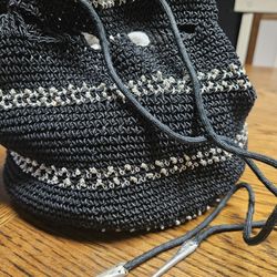 Vintage 1930 Crocheted Drawstring Purse
