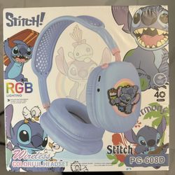 Stitch - Bluetooth Wireless Headphones (RGB Lighting) Black, Blue, Purple & pink Available)