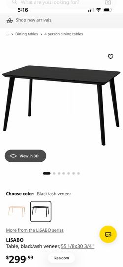 Lisabo black wood Dining Table