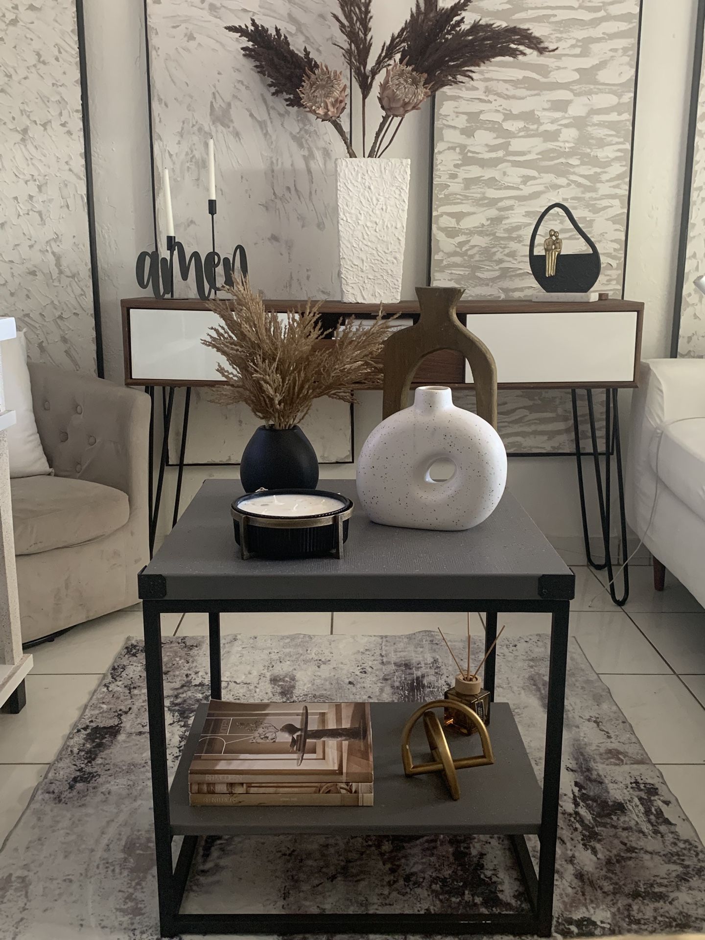Grey Side Table/End Table Or Coffee Table