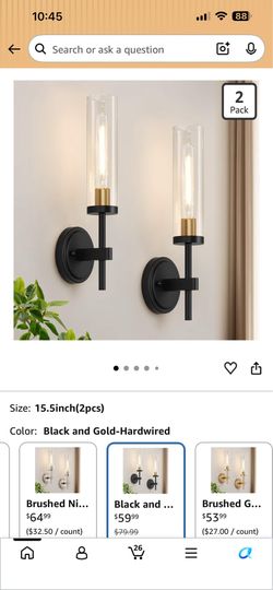 2 wall lamps/ lights vanity or hallway - lampara baño o pasillo
