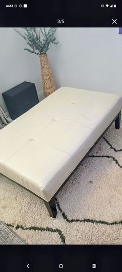 Leather big ottoman
