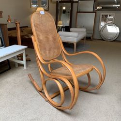 Bentwood Cane & Rattan Rocking Chair