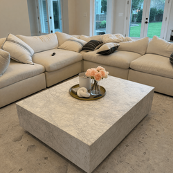 Arhaus Aviana Coffee Table – Like New, White Marble, Rectangular - Shawnee Hills, OH