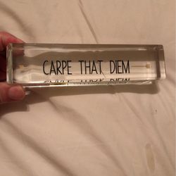 Carpe That Diem Heavy Acrylic Desk Sign 