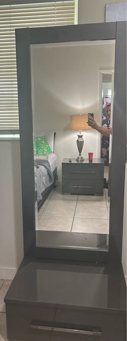 Mirror with drawer and nightstand extra large nightstand
