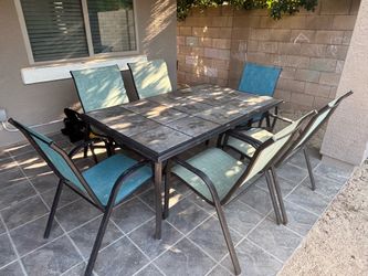 Tiled patio table set