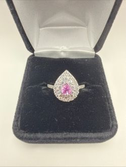 Trillionaire Natural Pink Sapphire & Lab Diamond Cocktail Ring