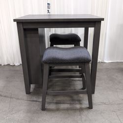 Ashley Furniture Gray Counter Height Dining Set with Shelves