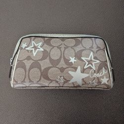 Coach small Cosmetic Case Heritage Star logo  makeup bag 