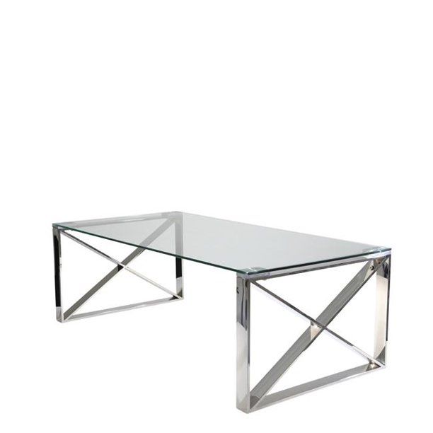 Sagebrook Home 12802-01 30 Inch Metal And Glass Cocktail Table 