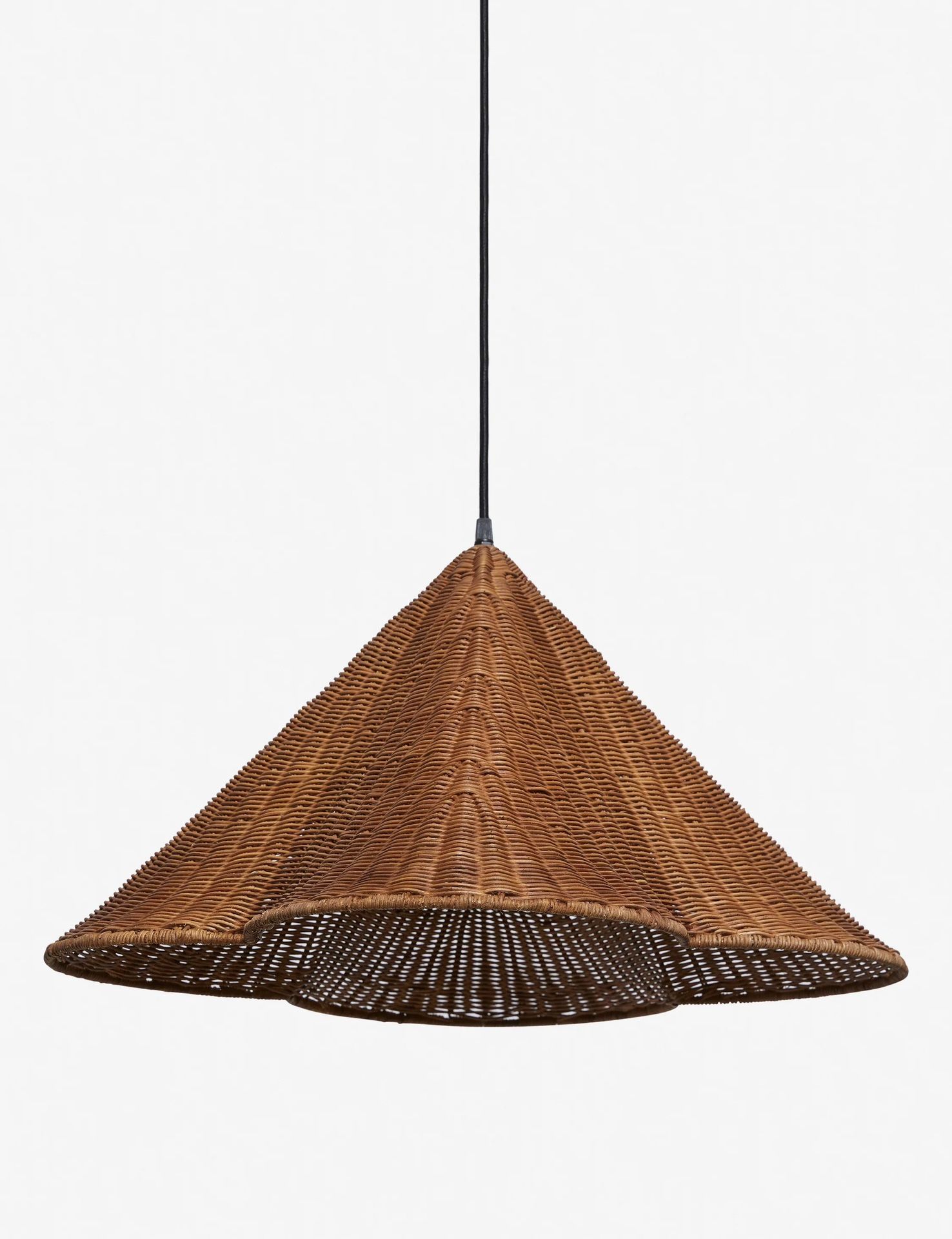 Kalani Natural Woven Rattan Metal Ceiling Pendant Light