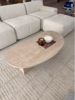Irregular coffee table travertine