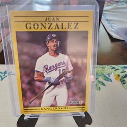 Juan Gonzalez Texas Rangers Error Ninety Ninety One Fleer Baseball Cards 