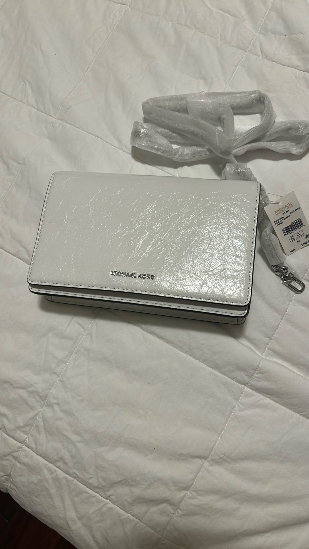 Michael Kors Xbody Leather Optic White Jet Set.