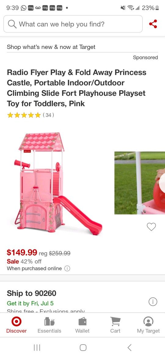 Radio Flyer Fold Away Princess Castle Slide