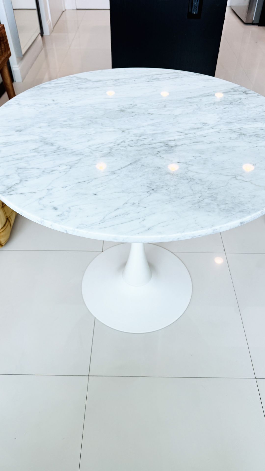 Tulip Dining Table – 35” Marble Top – $250