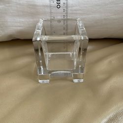 Party lite Clean Lines Crystal Votive Holder 2.75x 2.75 inches