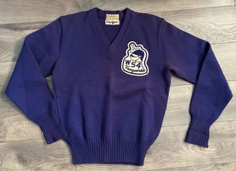 Vintage 1960s High School Varsity Letterman Cardigan Knit Sweater Women’s Medium