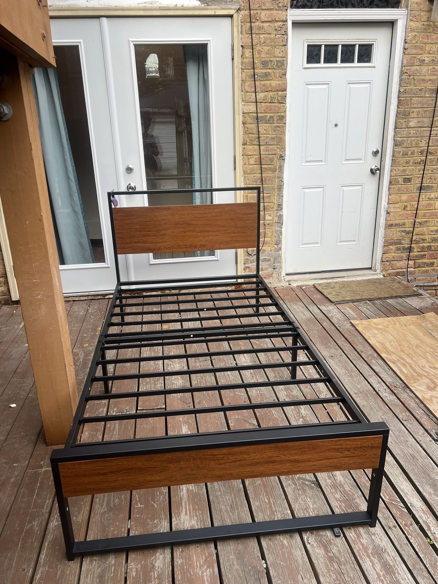 Twin Size Wood Veneer Frame