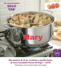 Olla De 32 Qt. Con Divisor Y Parrilla Princess House