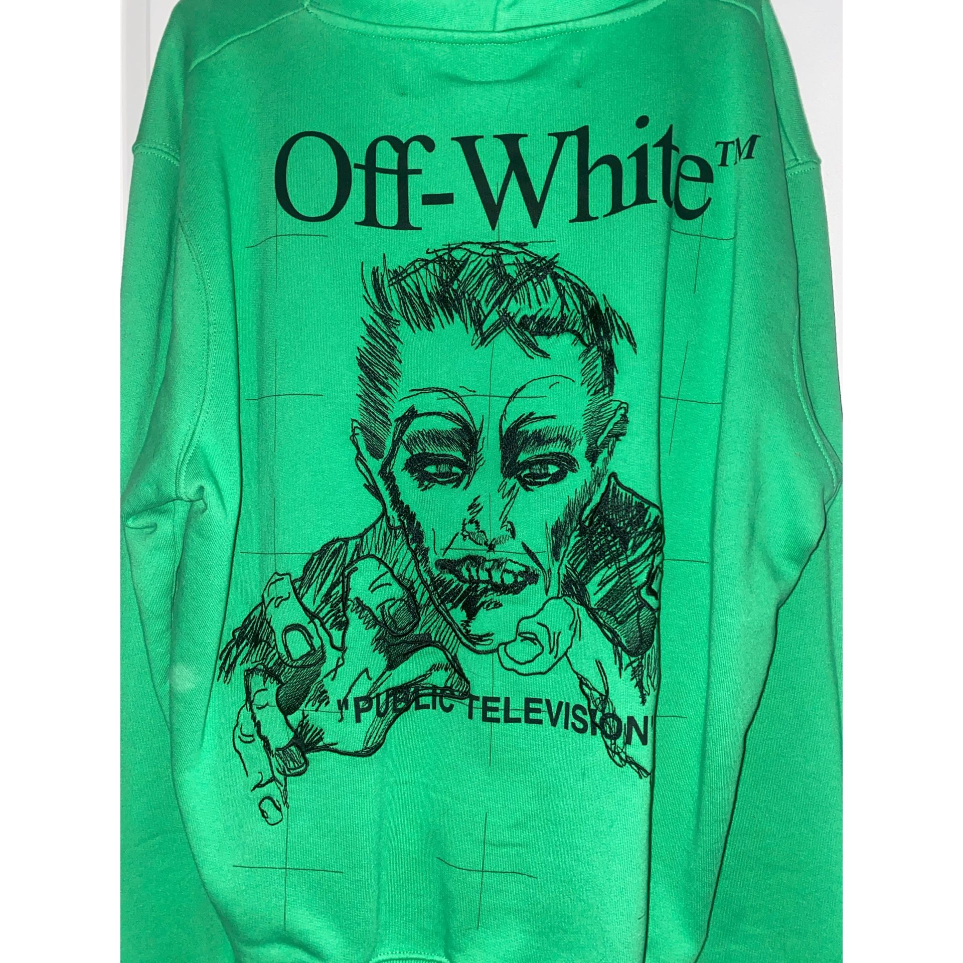 Off White c/o Virgil Abloh Public Television Hoodie in Green