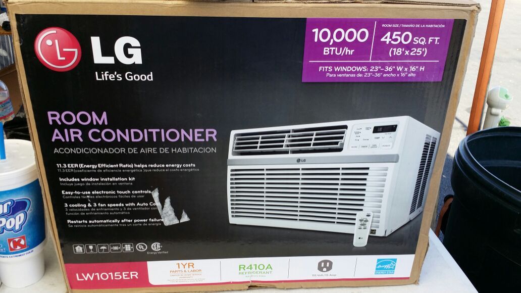 LG room air conditioner model number LW 1015 ER 10000 BTU 450 square feet