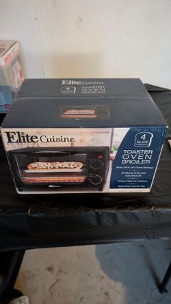 Elite cuisine by maxi-matic 4 slice toaster. Brand new in the box. Check out my all our appliances in the last couple pictures. All priced in individu