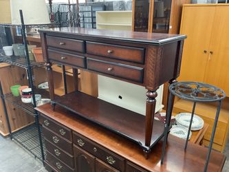 Console Table with Drawers and Shelf