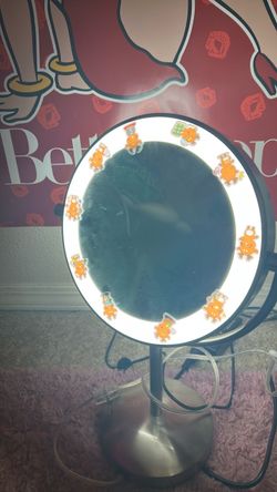 Corded, Double sided table-top vanity mirror