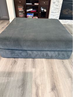 Living Spaces Oversized Ottoman – Charcoal Gray