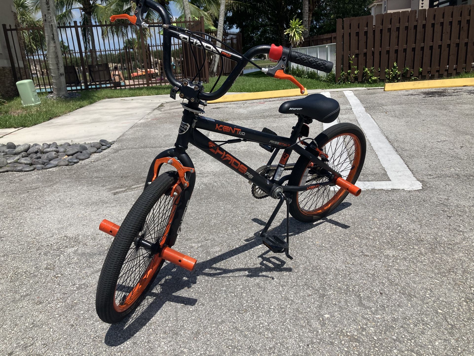 KENT 20" inch BOY'S BICYCLE ORANGE WITH PEGS "CHAOS" BMX FREESTYLE BIKE