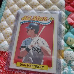 Don Mattingly Error 1989 Topps Darker Red Ink Back Baseball Card 