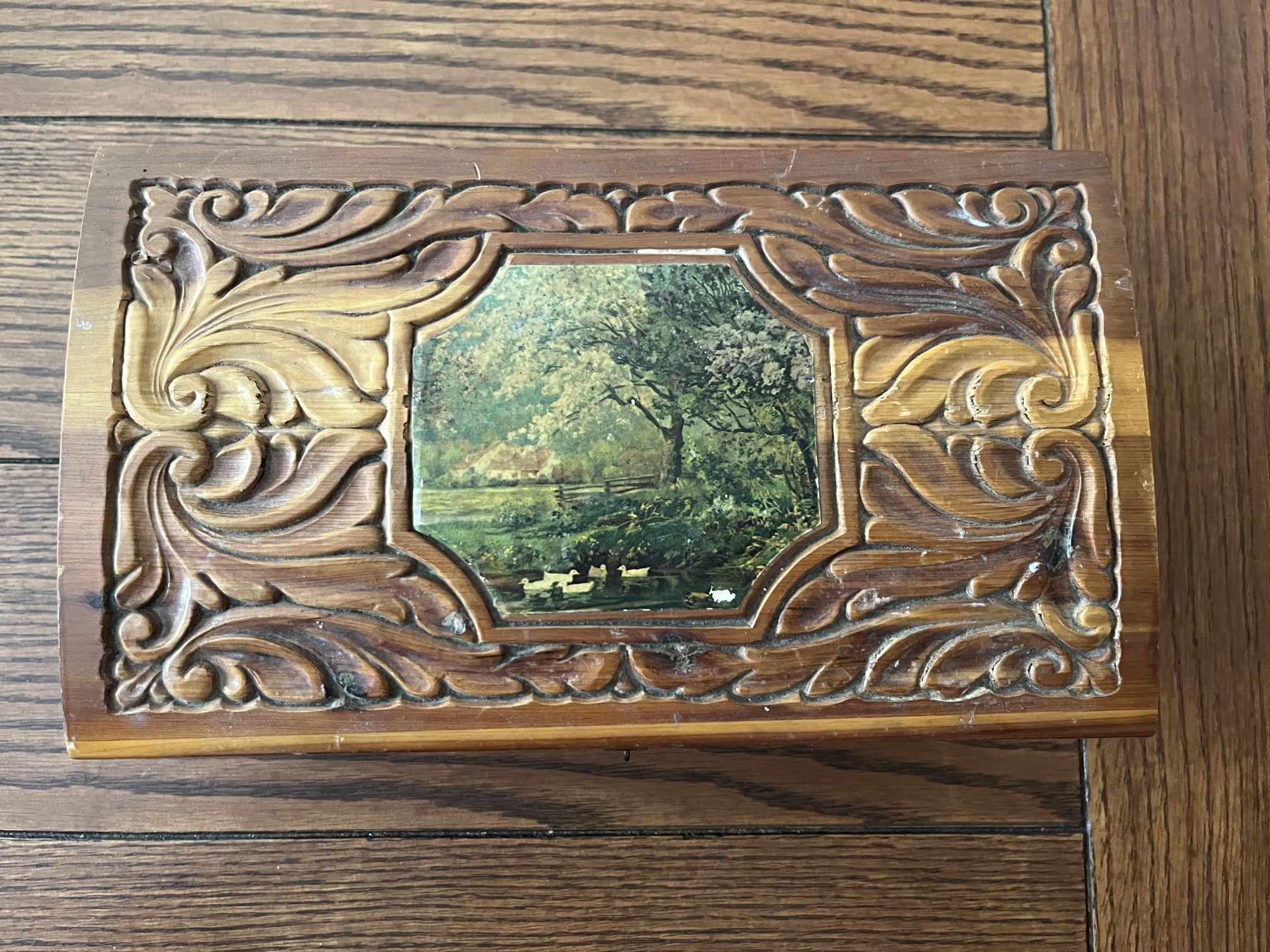Hand Carved Wooden Box