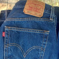 Levi's 501 Denim Blue Jeans 