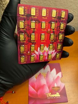 1 gram 24k Gold - Diwali Lakshmi and Sacred Cow (Pamp Suisse 25g multigram)