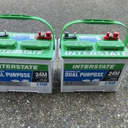 2 Interstate Batteries HD24-DP Marine/RV Dual Purpose Group 24M