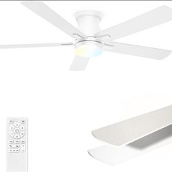 CEILING FAN W. LIGHT & REMOTE!(FLUSH MOUNT)NEW IN BOX! 52" INCH
VENTILADOR DE TECHO C. REMOTO Y LUZ!
