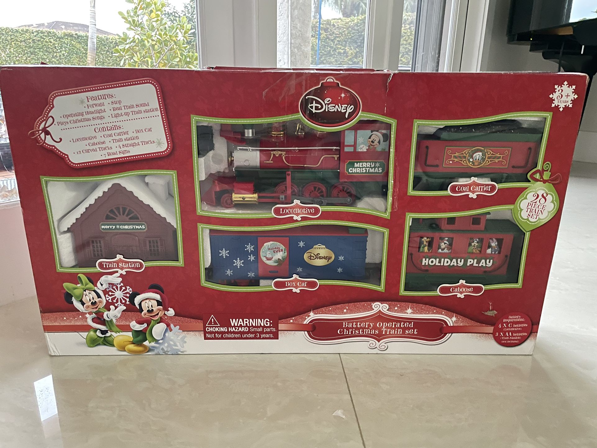 Disney Mickey Mouse & Friends Battery Operated Christmas 28 Pc Train Set