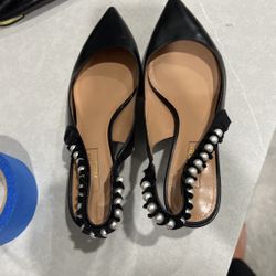 Authentic Aquazzura Leather Kitten Heels Size 38