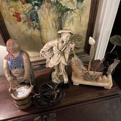 Jade And Ceramic Statue Decor