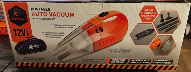 Torelli 12V Portable Auto Vacuum with Accessory Set