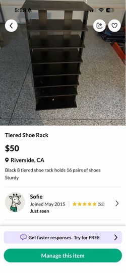 Tiered shoe rack