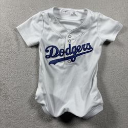 Los Angeles Dodgers Baseball Baby Infant Bodysuit Size 3-6 Months White #1525