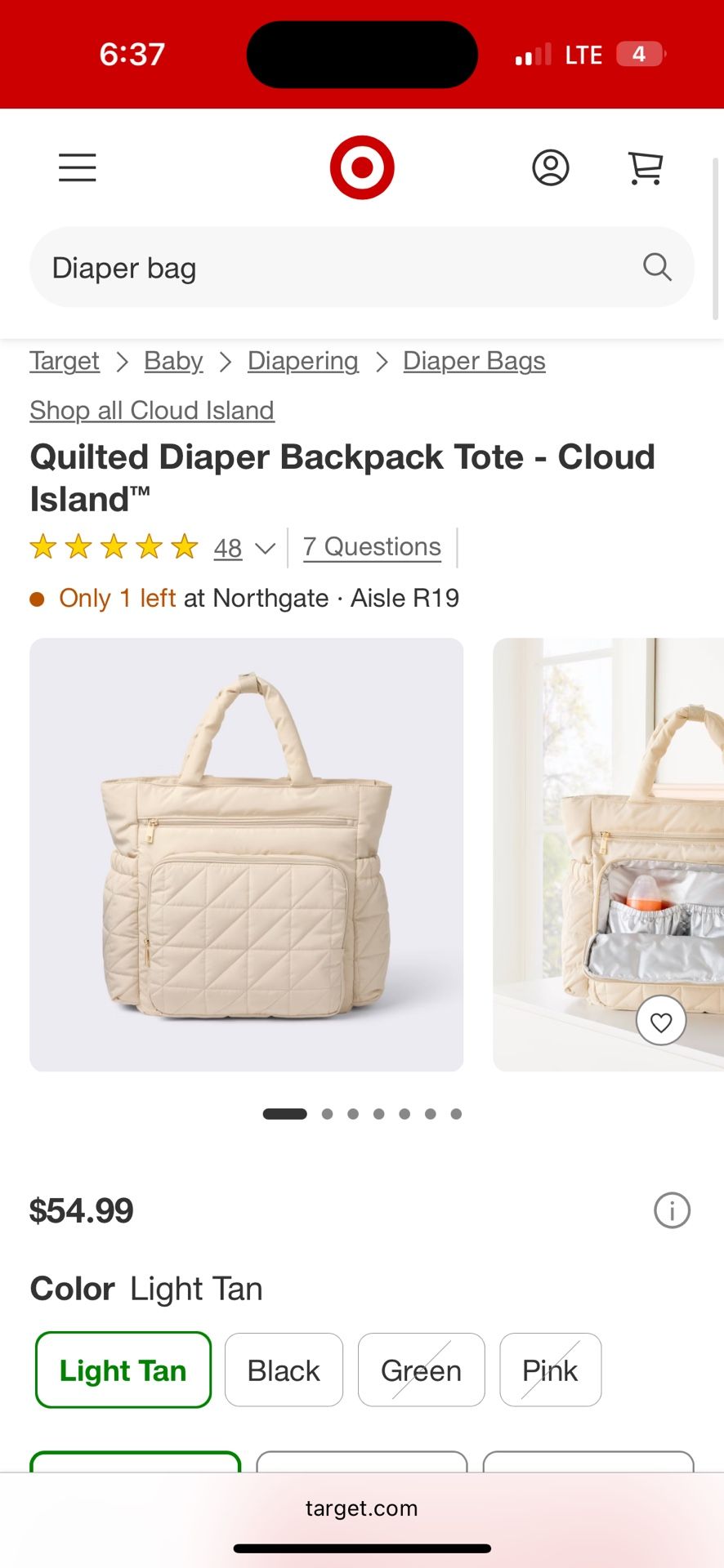 Diaper Bag (backpack Tote Style)